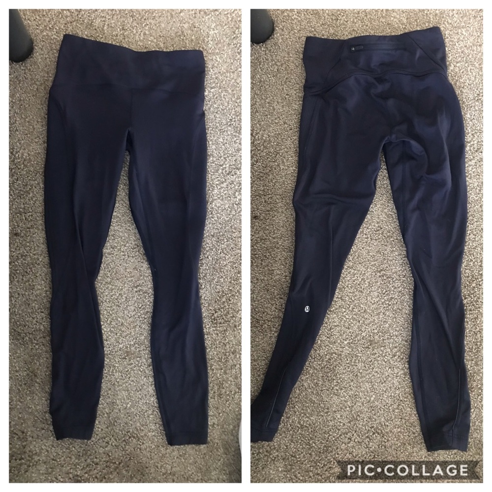 navy blue lulu leggings (high rise)